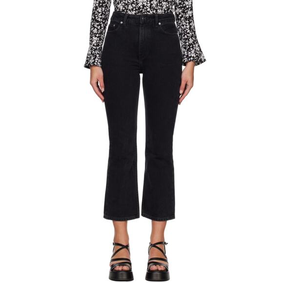 Ganni Denim washed black Betzy Cropped Jeans, size 24, MSRP $215 - Picture 1 of 16